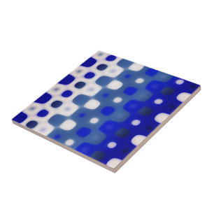 Carreau Motif géométrique bleu et blanc