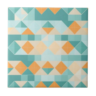 Carreau Motif géométrique bleu et orange