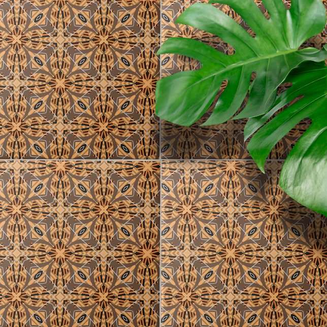 Carreau Motif géométrique Brown en mosaïque complexe (Créateur téléchargé)