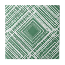 motif géométrique carré blanc vert