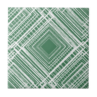 Carreau motif géométrique carré blanc vert