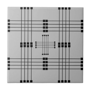 Carreau Motif géométrique CARRÉ Lignes Gris