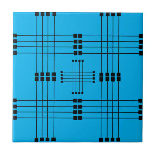 Carreau Motif géométrique   Carrés   Lignes   Bleu ciel  