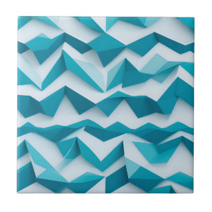 Carreau Motif géométrique Chevron 3D sarcelle