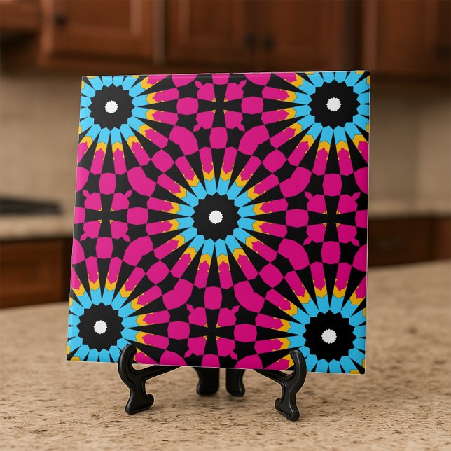 Carreau Motif géométrique chic magenta et turquoise (Créateur téléchargé)