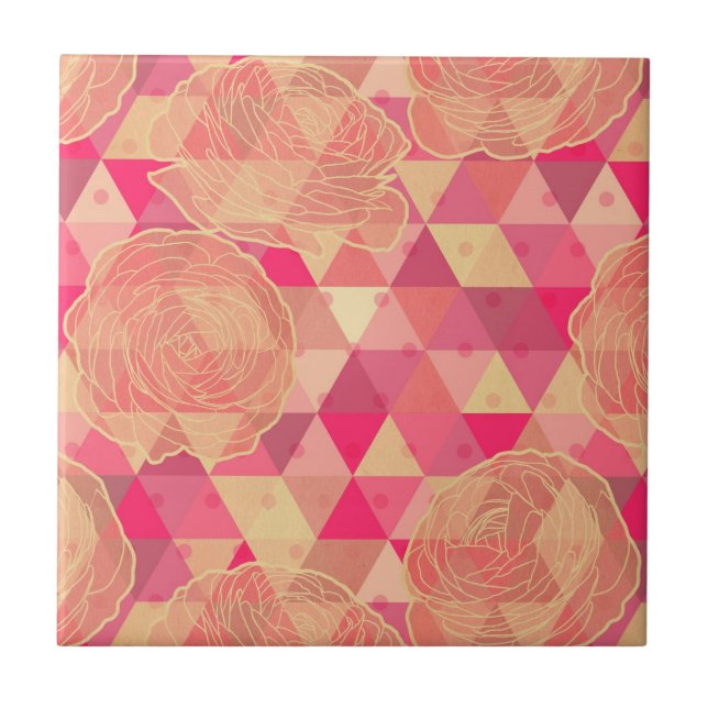 Carreau Motif géométrique de fleur (Devant)