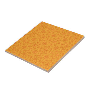 Carreau Motif géométrique de mandala décoratif jaune