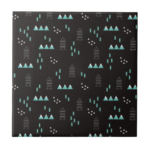 Carreau Motif géométrique de nuit du pays des merveilles