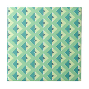 Carreau Motif géométrique diamant vert et sarcelle