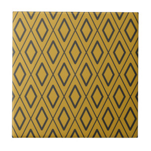 Carreau Motif géométrique dynamique noir et orange
