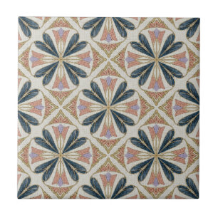 Carreau Motif géométrique floral Art Déco vintage
