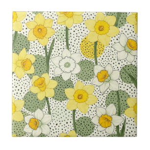 Carreau Motif géométrique floral de jonquille botanique (3
