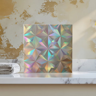 Carreau Motif géométrique iridescent en explosion d'étoile