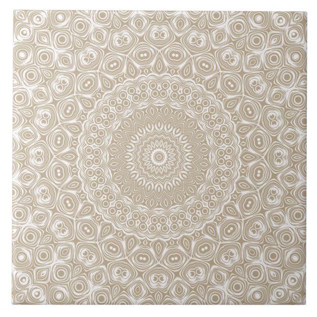 Carreau Motif géométrique Khaki Mandala (Devant)
