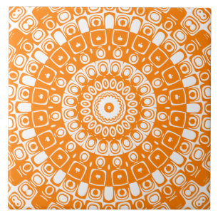 Carreau Motif géométrique Mandala orange