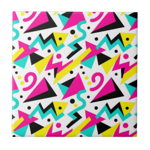Carreau Motif géométrique Memphis des années 80