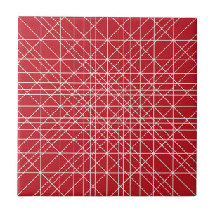 Carreau Motif Géométrique Miroku Rouge et blanc