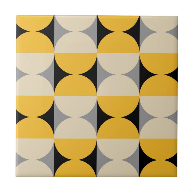 Carreau Motif géométrique moderne du milieu du siècle (Devant)