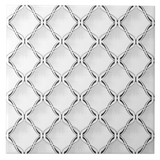 Carreau Motif géométrique noir et blanc. (Devant)