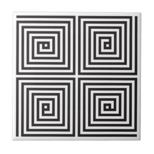 Carreau Motif géométrique sans couture carré noir et blanc