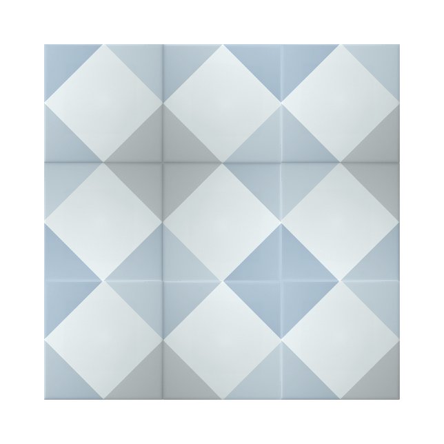 Carreau Motif géométrique simple Carré Diamant bleu (blue gray geometric square diamonds ceramic tiles)