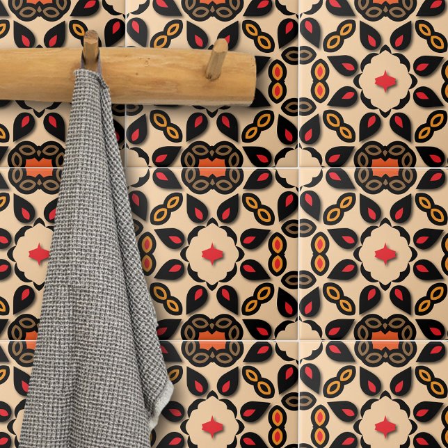 Carreau Motif géométrique symétrique arabe ethnique (Créateur téléchargé)