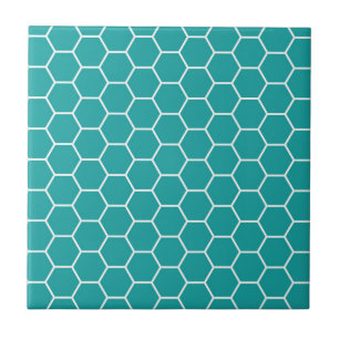 Carreau Motif géométrique turquoise à la mode d'hexagone