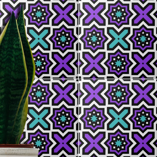 Carreau Motif géométrique Turquoise couleur moderne (Créateur téléchargé)