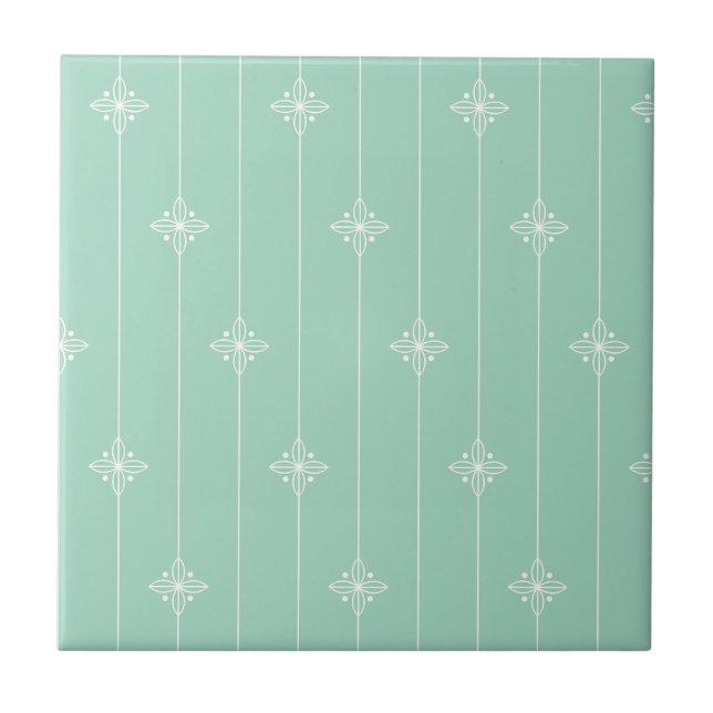 Carreau Motif géométrique vert en bon état de pastel (Devant)