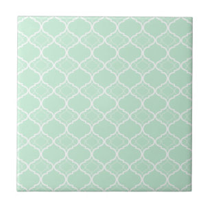 Carreau Motif géométrique vert en bon état de Quatrefoil