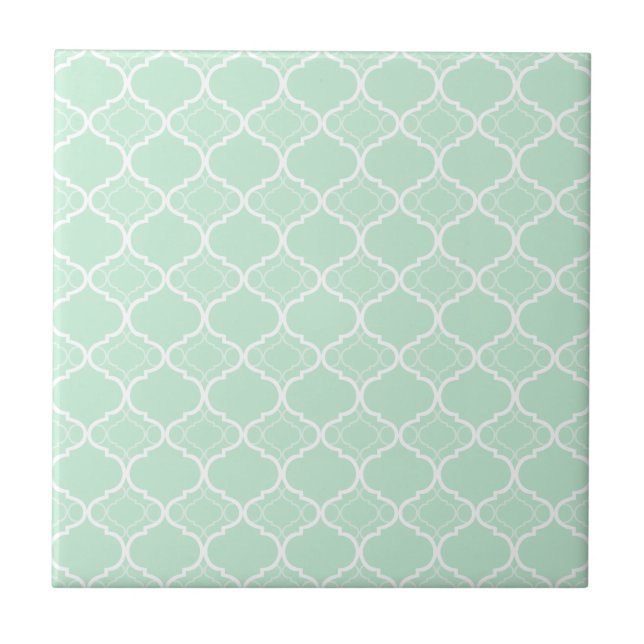 Carreau Motif géométrique vert en bon état de Quatrefoil (Devant)