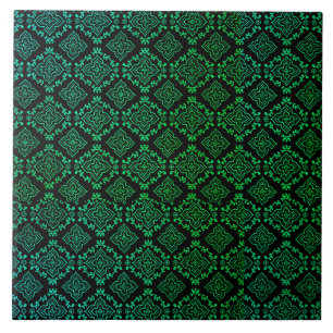 Carreau Motif géométrique vert / Impression indienne