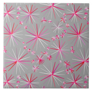 Carreau Motif, gris et fuchsia de Spoutnik de la moitié d