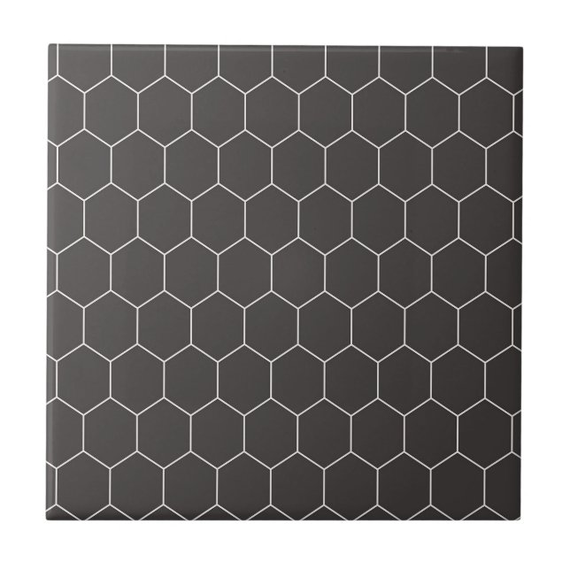 Carreau Motif Hexagon noir (Devant)