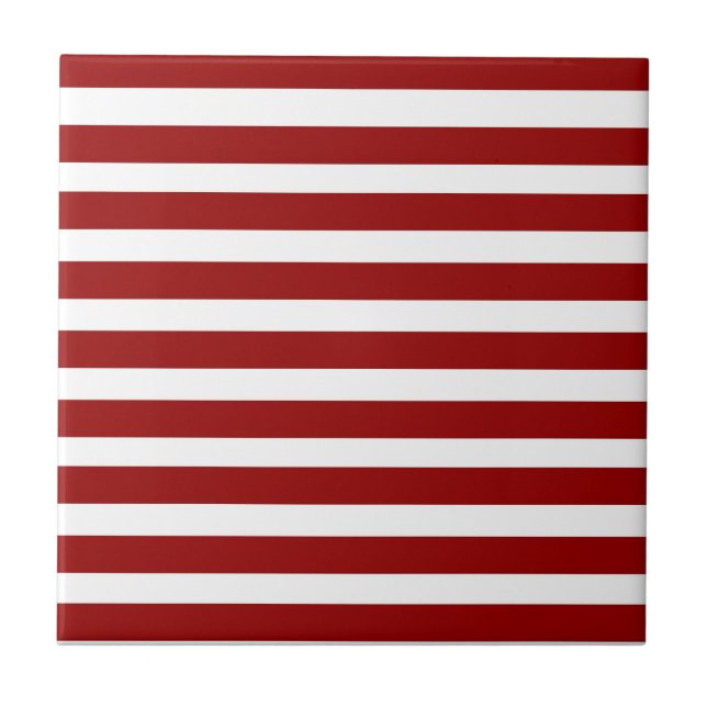 Carreau Motif horizontal rouge et blanc de rayures (Devant)