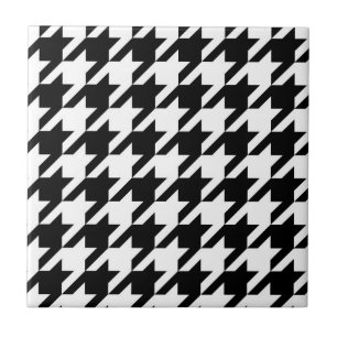 Carreau Motif Houndstooth en noir et blanc