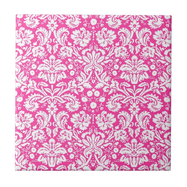 Carreau Motif humide rose chaud (Devant)