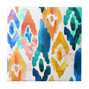 Carreau Motif Ikat Watercolor