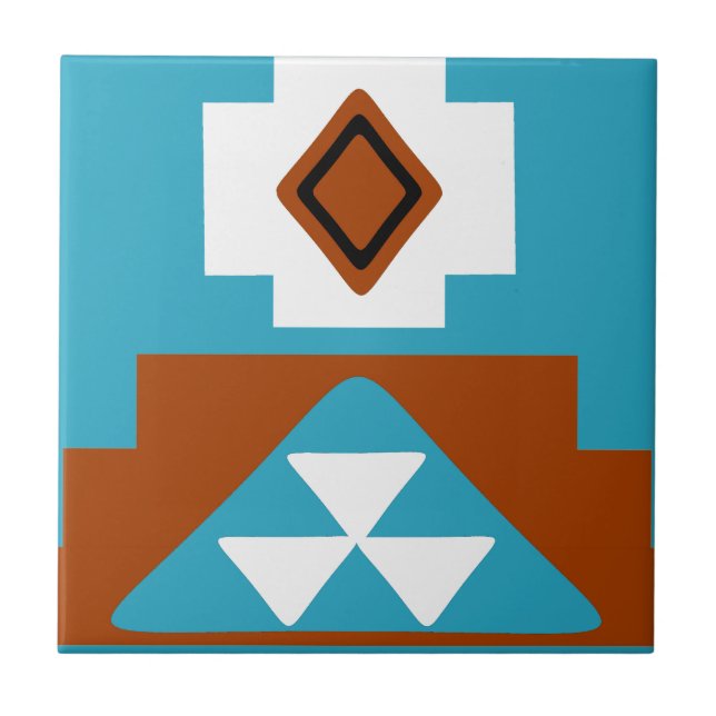 Carreau Motif inspiré des tribus amérindiennes (Devant)
