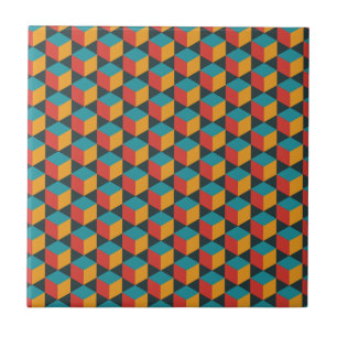 Carreau Motif isométrique de cube en grille