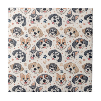 Carreau Motif joli visage de chiot pour enfants pour les a