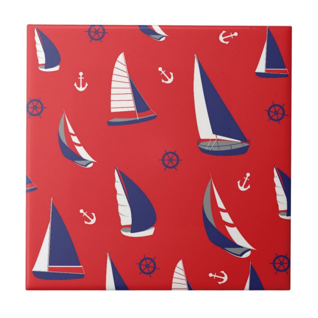 Carreau Motif Lean Sailboat (Devant)