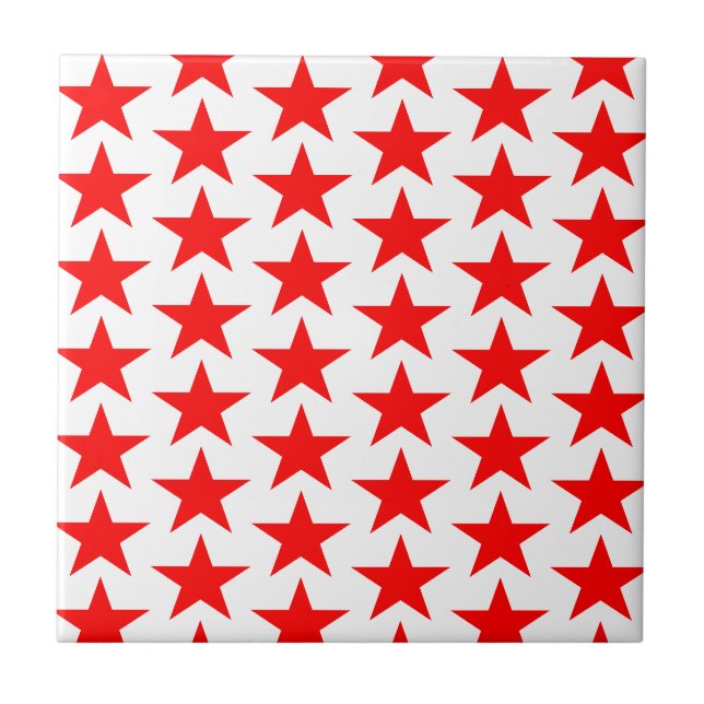 Carreau Motif Little Red Stars (Devant)