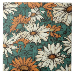 Carreau Motif marguerite sans couture joli floral