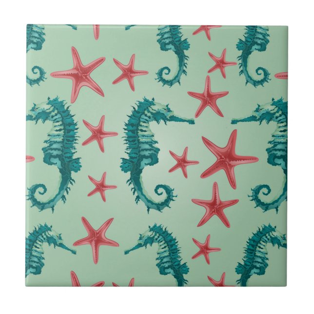 Carreau Motif maritime Turquoise 2 (Devant)