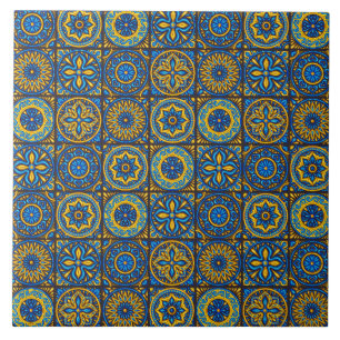 Carreau Motif marocain bleu et marron élégant