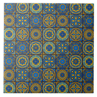 Carreau Motif marocain bleu et marron élégant