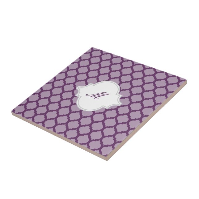 Carreau Motif marocain mauve avec Trivet en mosaïque Monog (Côté)