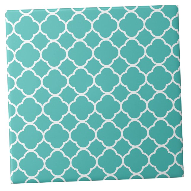 Carreau Motif marocain Turquoise classique (Turquoise Moroccan Print Pattern)