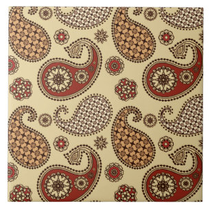 Carreau Motif, marron, tan et beige